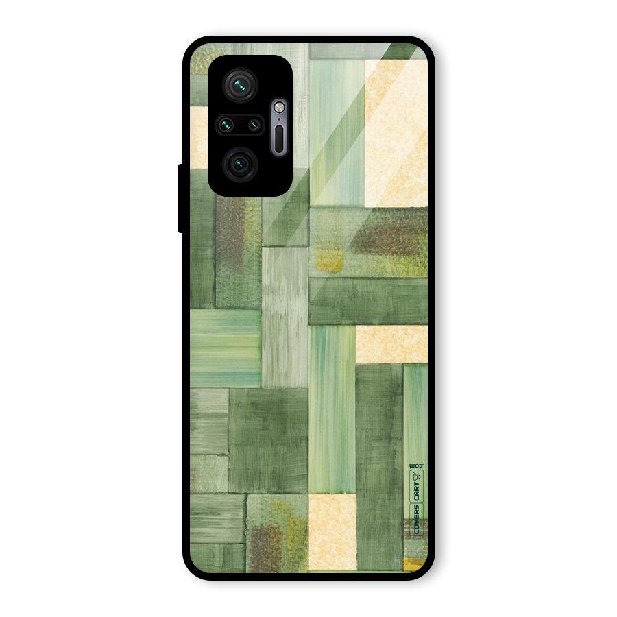 Wooden Green Texture Glass Back Case for Redmi Note 10 Pro Max
