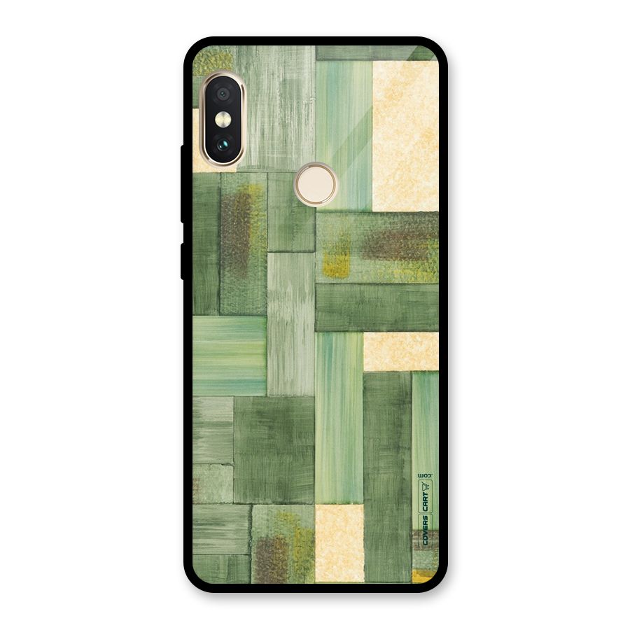 Wooden Green Texture Glass Back Case for Redmi Note 5 Pro