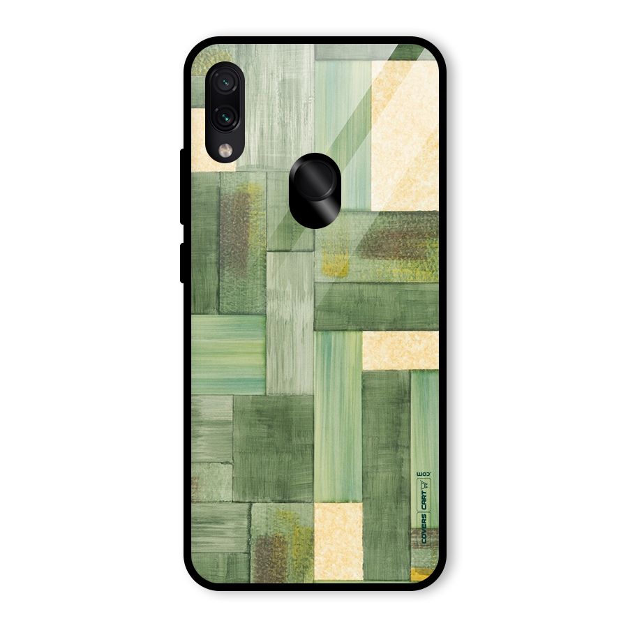 Wooden Green Texture Glass Back Case for Redmi Note 7 Pro