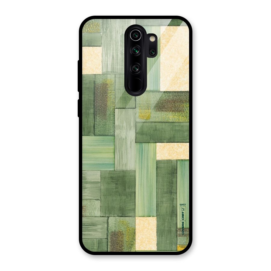 Wooden Green Texture Glass Back Case for Redmi Note 8 Pro