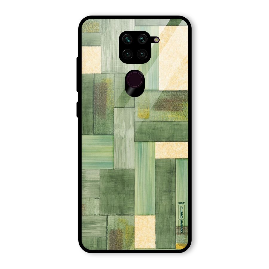 Wooden Green Texture Glass Back Case for Redmi Note 9