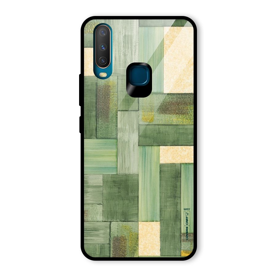 Wooden Green Texture Glass Back Case for Vivo U10