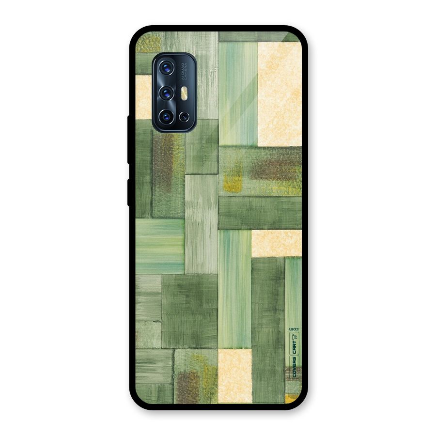 Wooden Green Texture Glass Back Case for Vivo V17