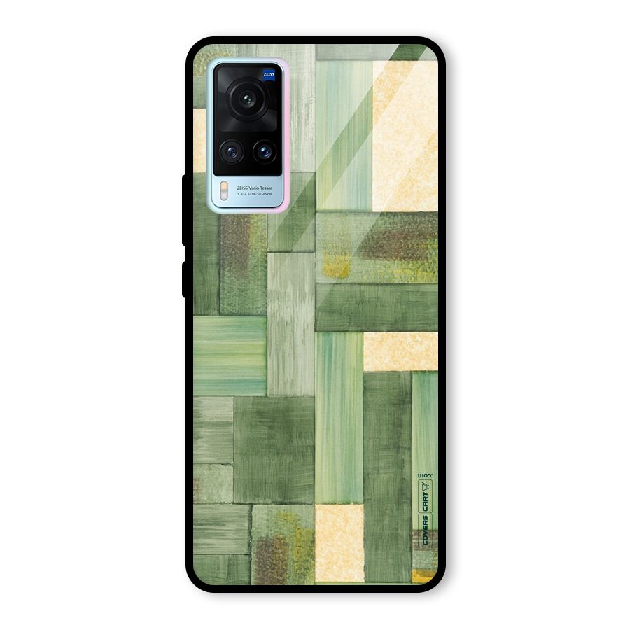 Wooden Green Texture Glass Back Case for Vivo X60