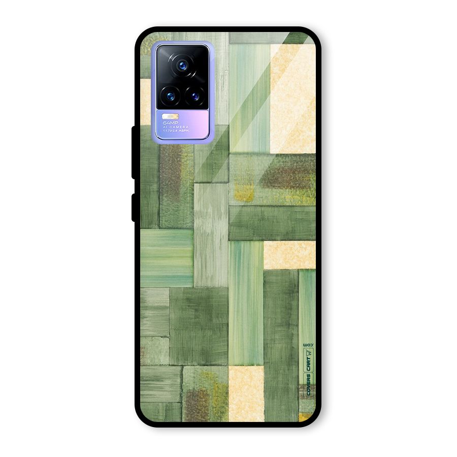 Wooden Green Texture Glass Back Case for Vivo Y73