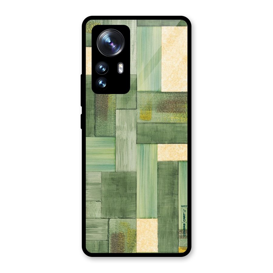 Wooden Green Texture Glass Back Case for Xiaomi 12 Pro