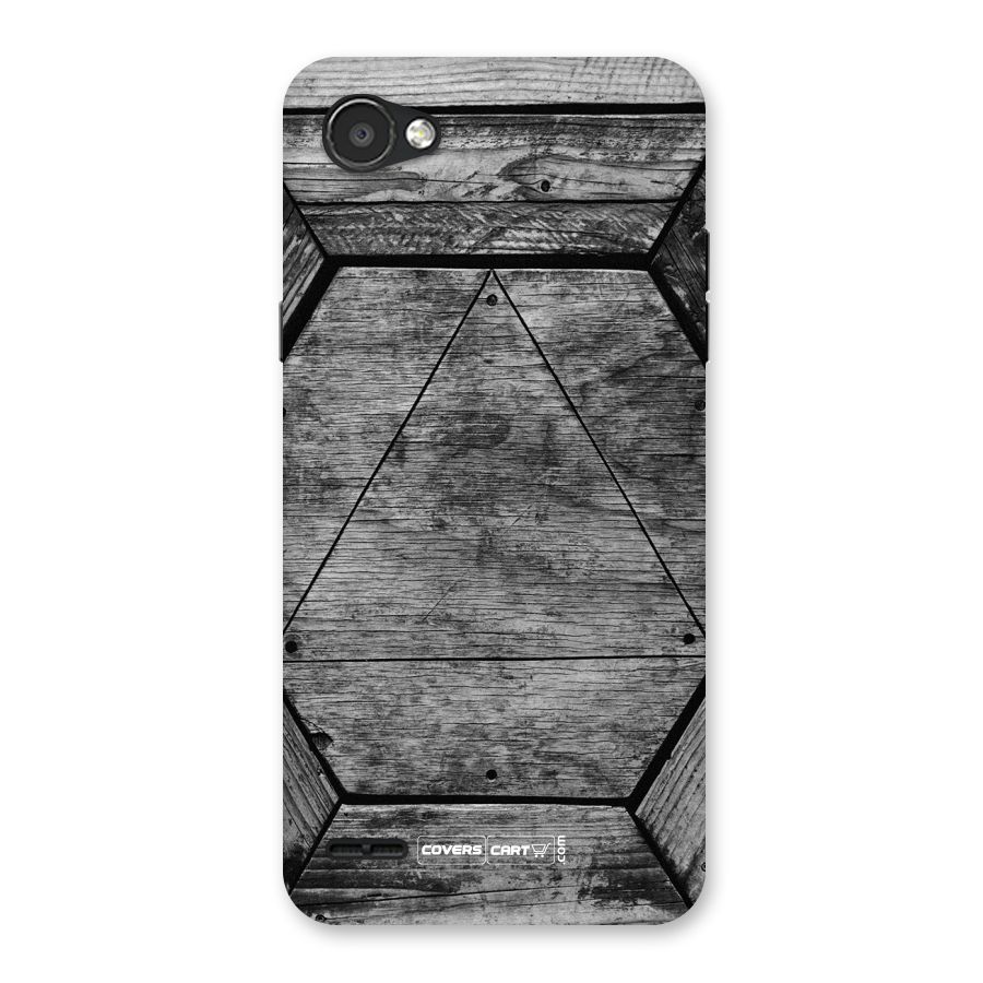 Wooden Hexagon Back Case for LG Q6