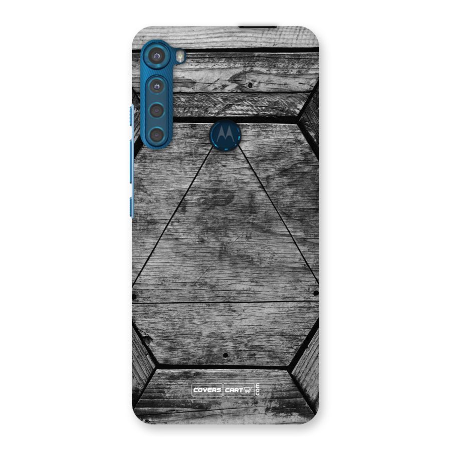 Wooden Hexagon Back Case for Motorola One Fusion Plus