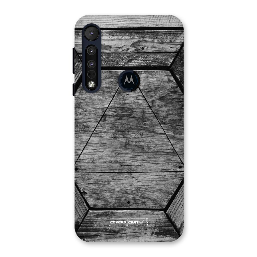 Wooden Hexagon Back Case for Motorola One Macro