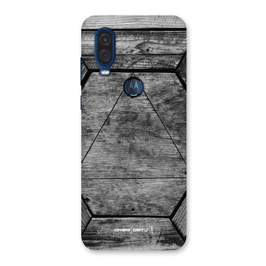 Wooden Hexagon Back Case for Motorola One Vision