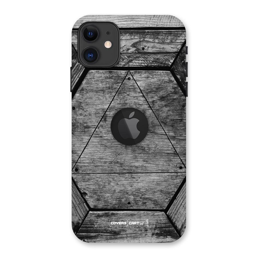 Wooden Hexagon Back Case for iPhone 11 Logo Cut
