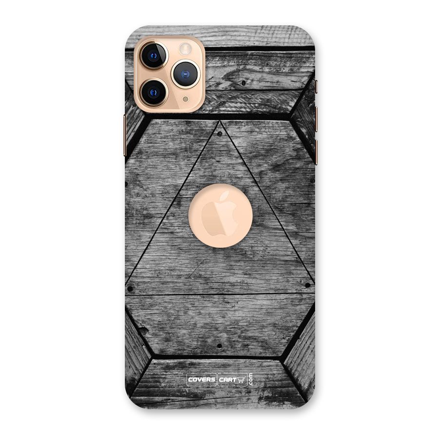 Wooden Hexagon Back Case for iPhone 11 Pro Max Logo Cut