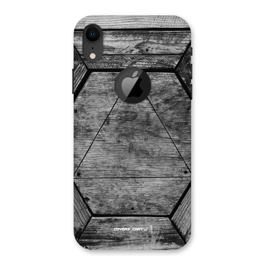 Wooden Hexagon Back Case for iPhone XR Logo Cut