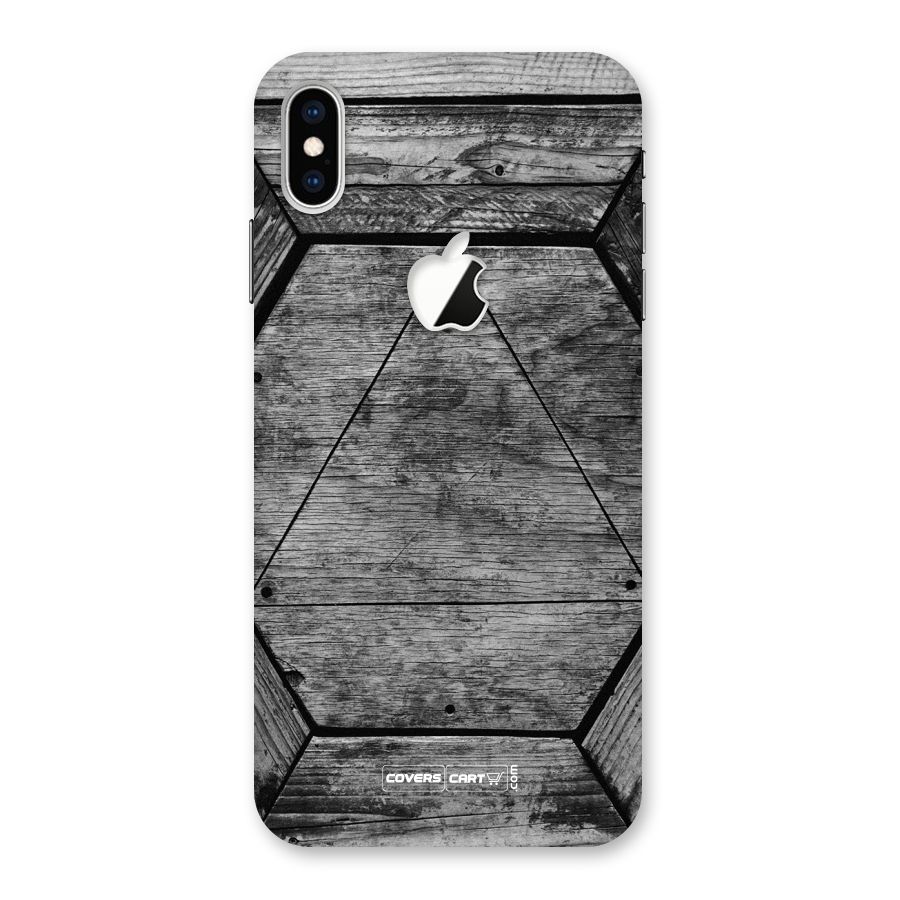 Wooden Hexagon Back Case for iPhone XS Max Apple Cut