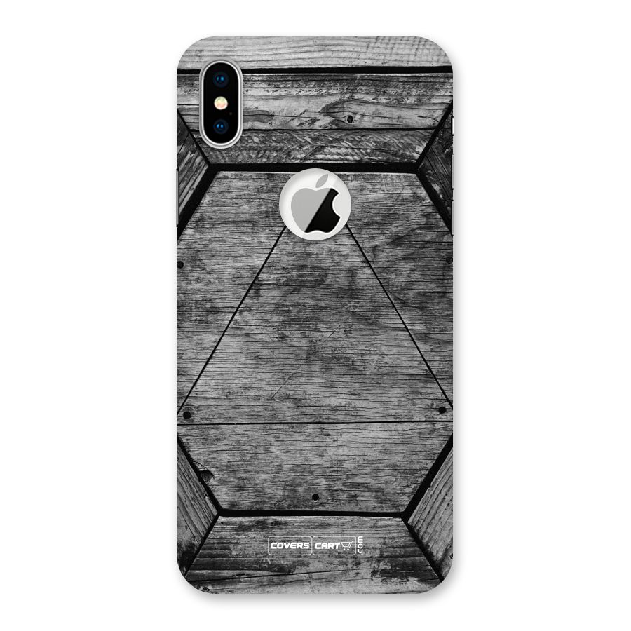Wooden Hexagon Back Case for iPhone X Logo Cut