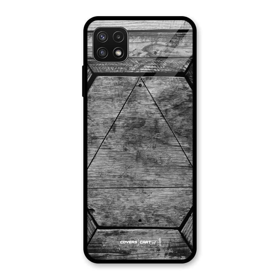 Wooden Hexagon Glass Back Case for Galaxy A22 5G