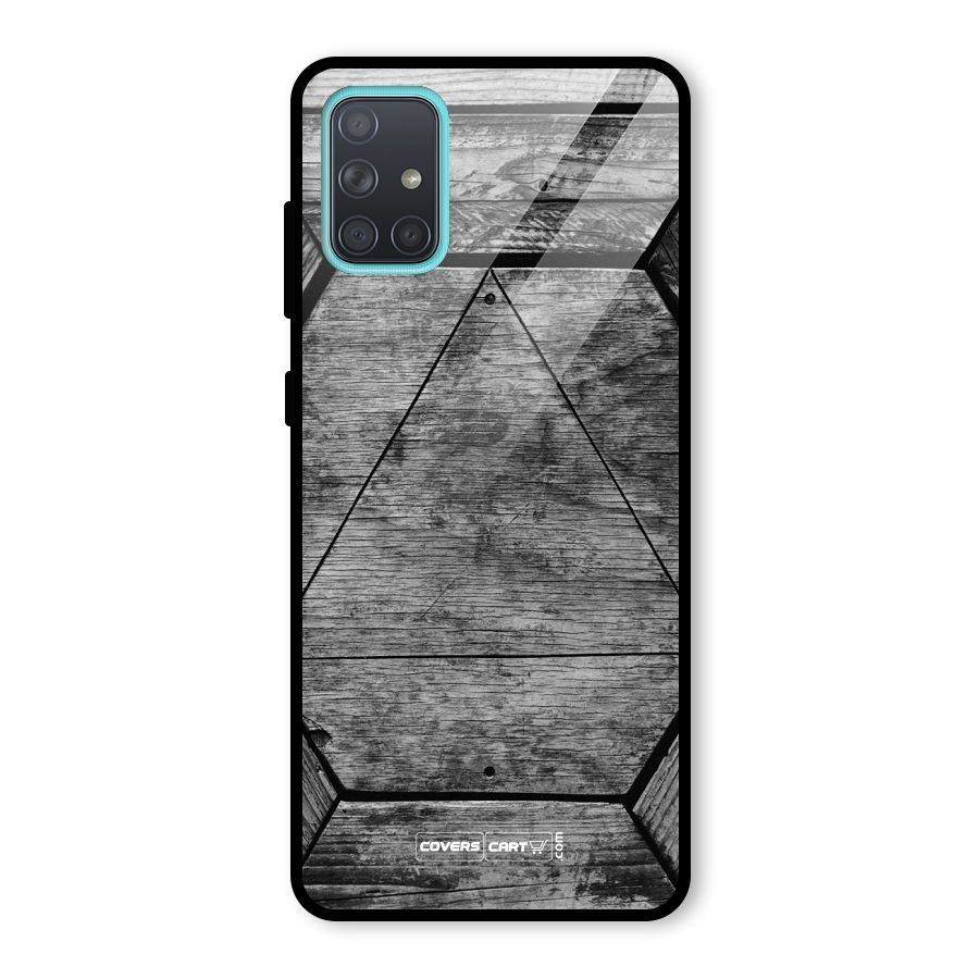 Wooden Hexagon Glass Back Case for Galaxy A71