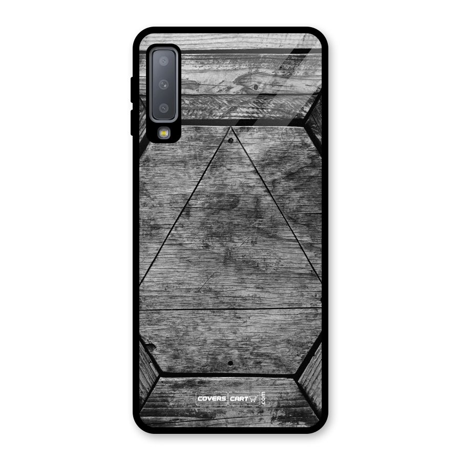 Wooden Hexagon Glass Back Case for Galaxy A7 (2018)