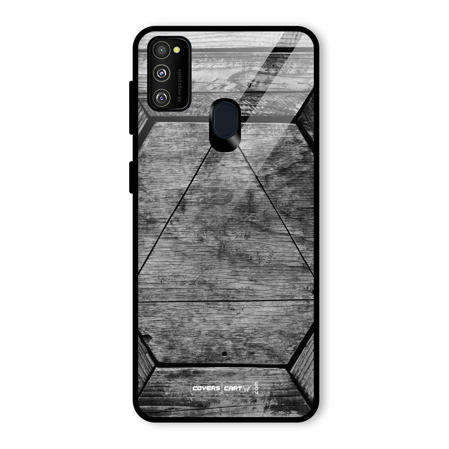 Wooden Hexagon Glass Back Case for Galaxy M30s