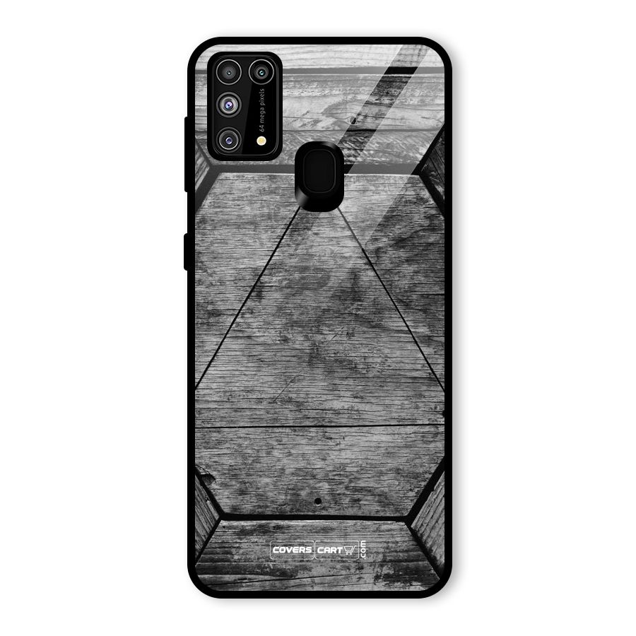Wooden Hexagon Glass Back Case for Galaxy M31