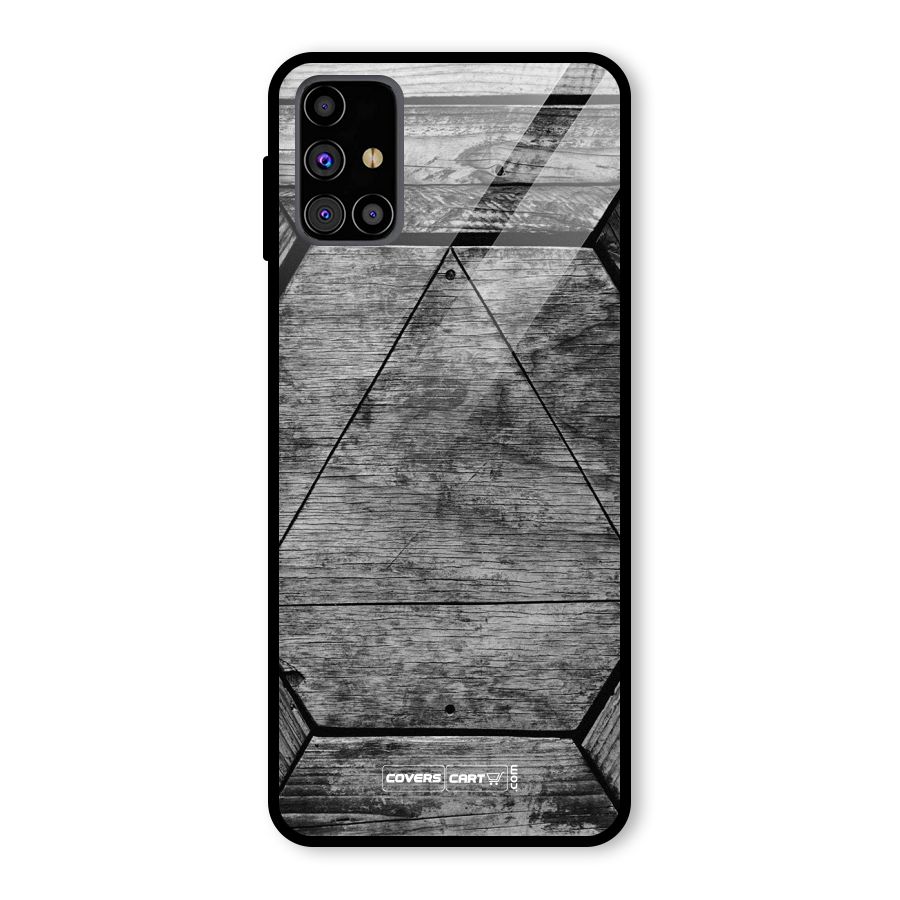 Wooden Hexagon Glass Back Case for Galaxy M31s
