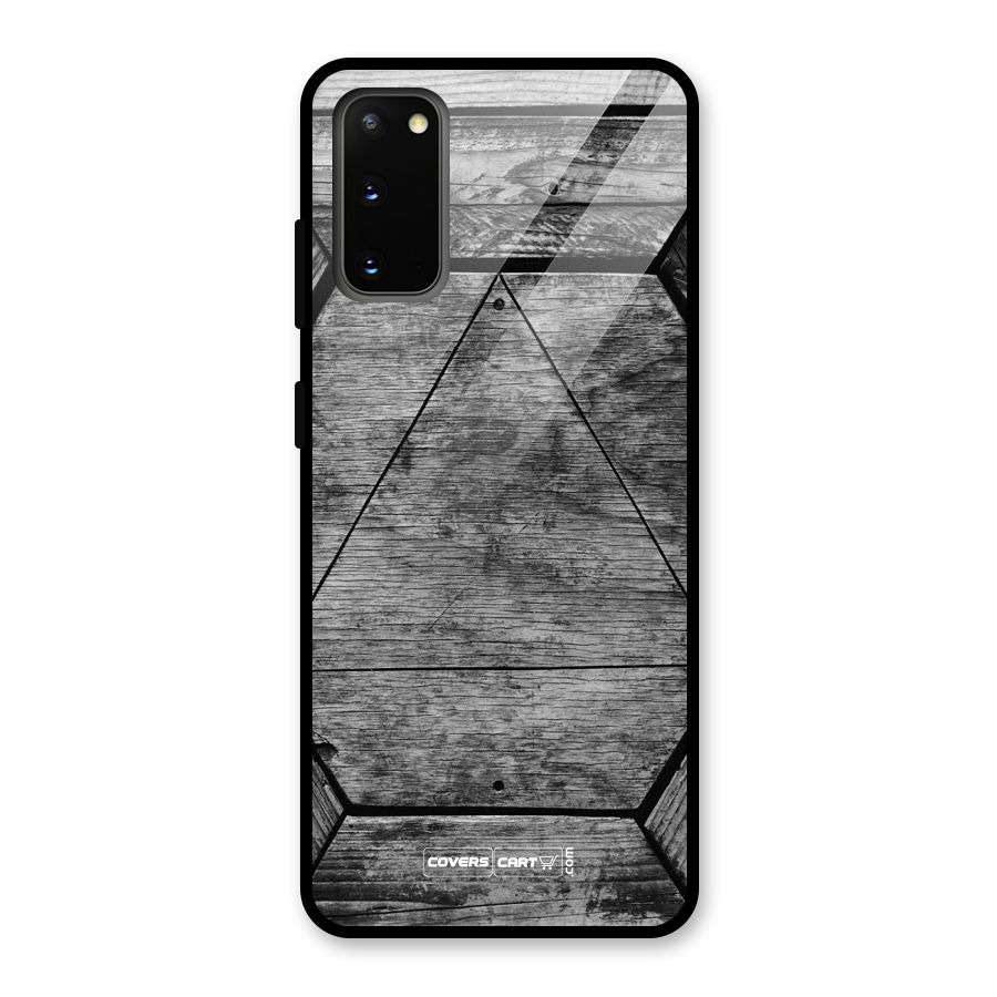 Wooden Hexagon Glass Back Case for Galaxy S20