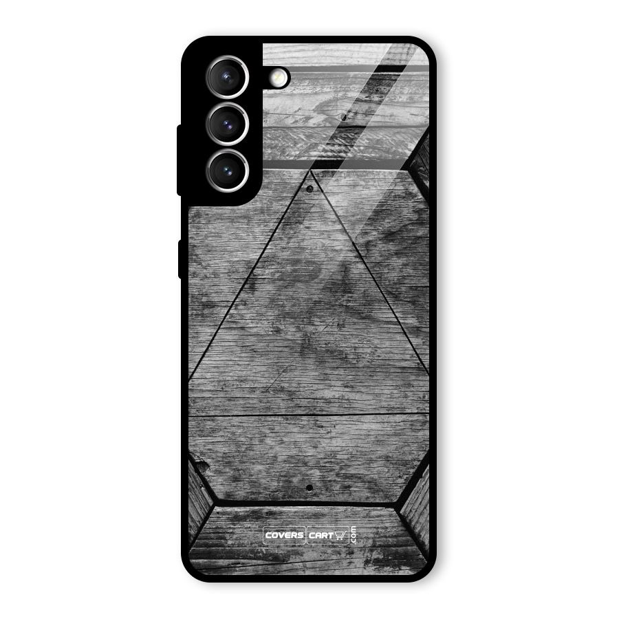 Wooden Hexagon Glass Back Case for Galaxy S21 5G