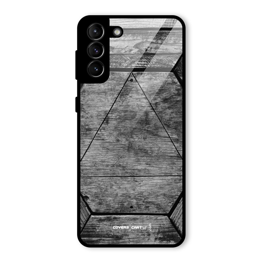 Wooden Hexagon Glass Back Case for Galaxy S21 Plus