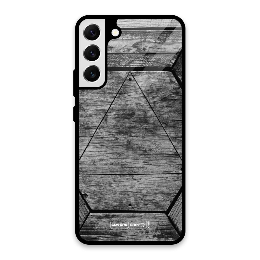 Wooden Hexagon Glass Back Case for Galaxy S22 Plus 5G