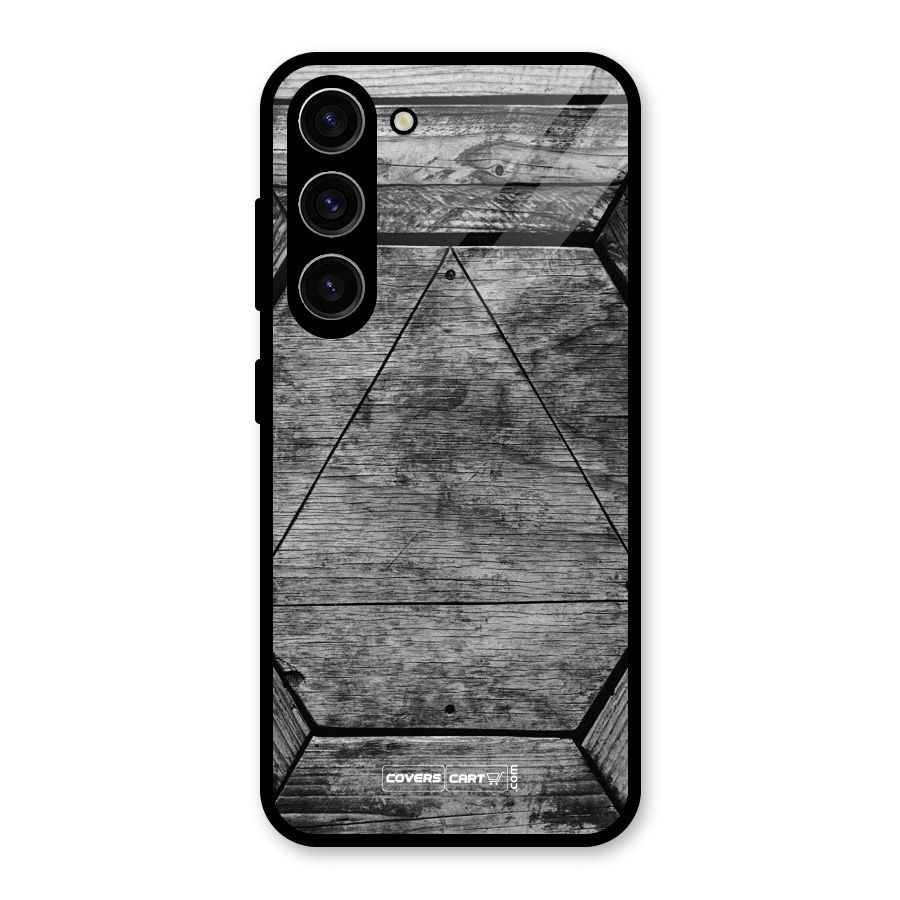 Wooden Hexagon Glass Back Case for Galaxy S23