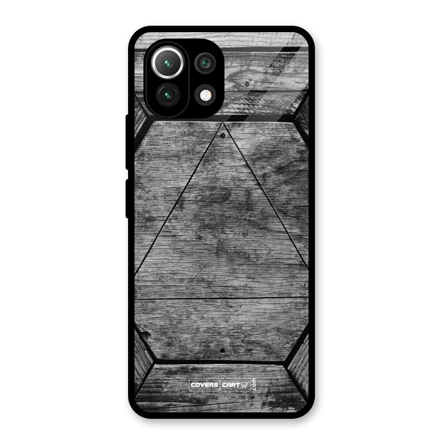Wooden Hexagon Glass Back Case for Mi 11 Lite NE 5G
