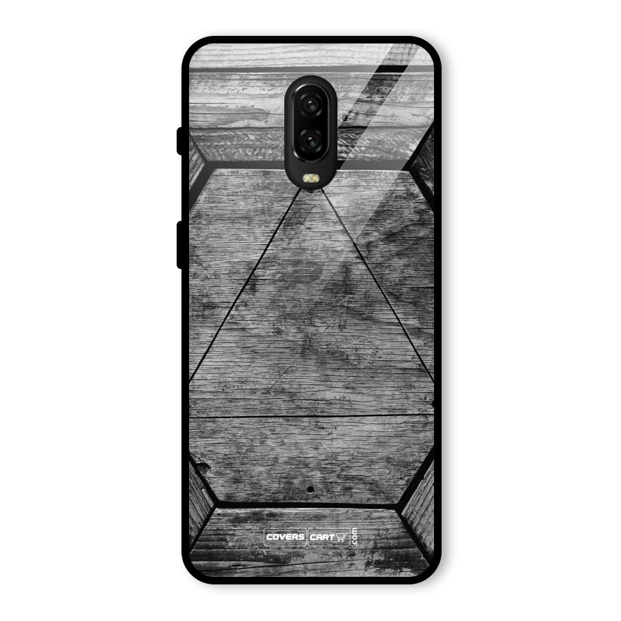 Wooden Hexagon Glass Back Case for OnePlus 6T