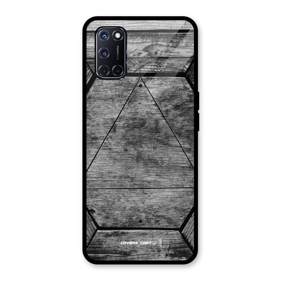 Wooden Hexagon Glass Back Case for Oppo A52