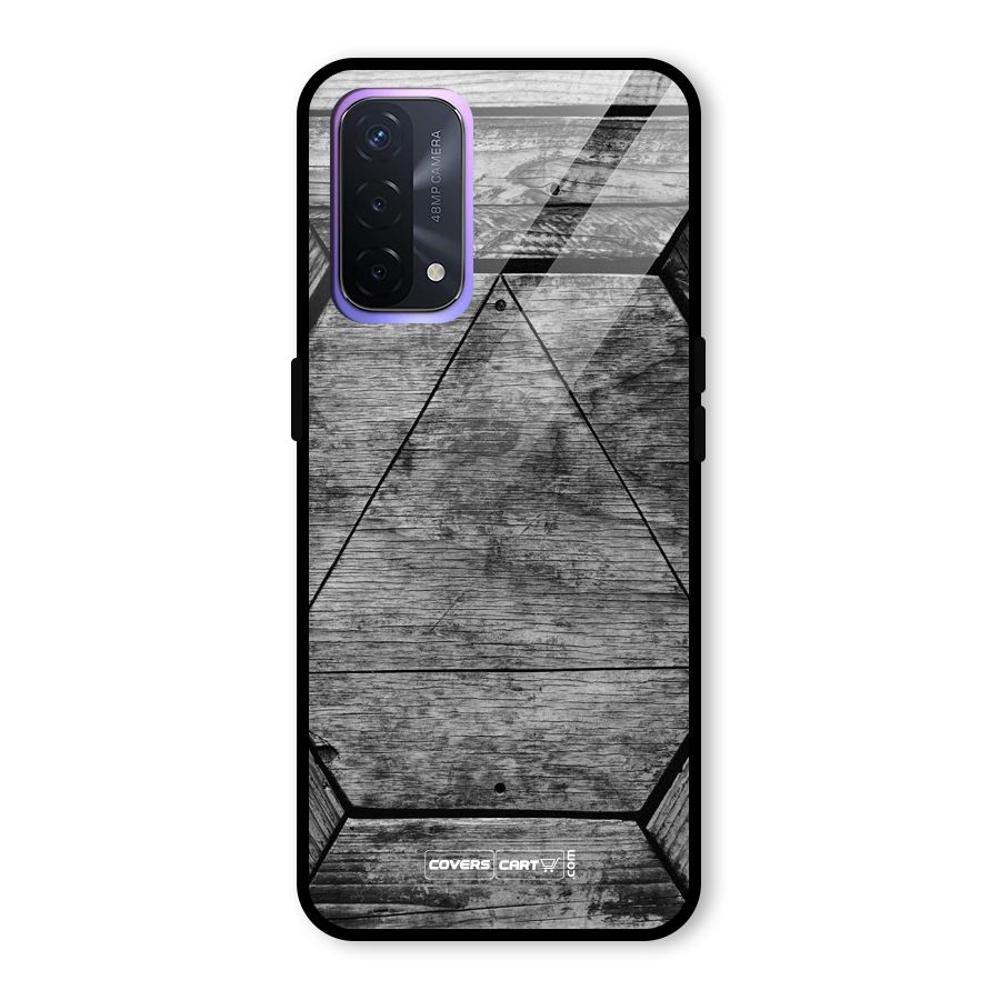 Wooden Hexagon Glass Back Case for Oppo A74 5G