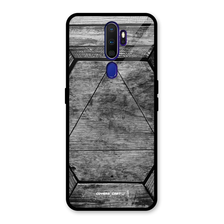 Wooden Hexagon Glass Back Case for Oppo A9 (2020)