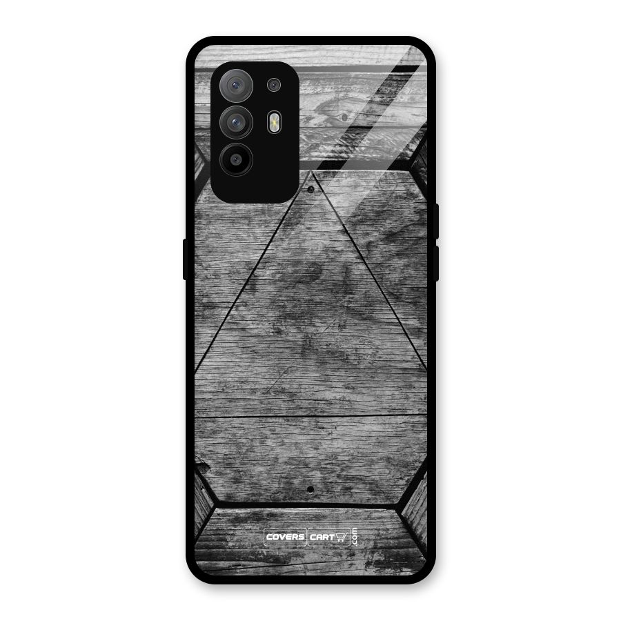 Wooden Hexagon Glass Back Case for Oppo F19 Pro Plus 5G