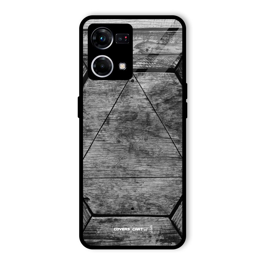 Wooden Hexagon Glass Back Case for Oppo F21 Pro 4G