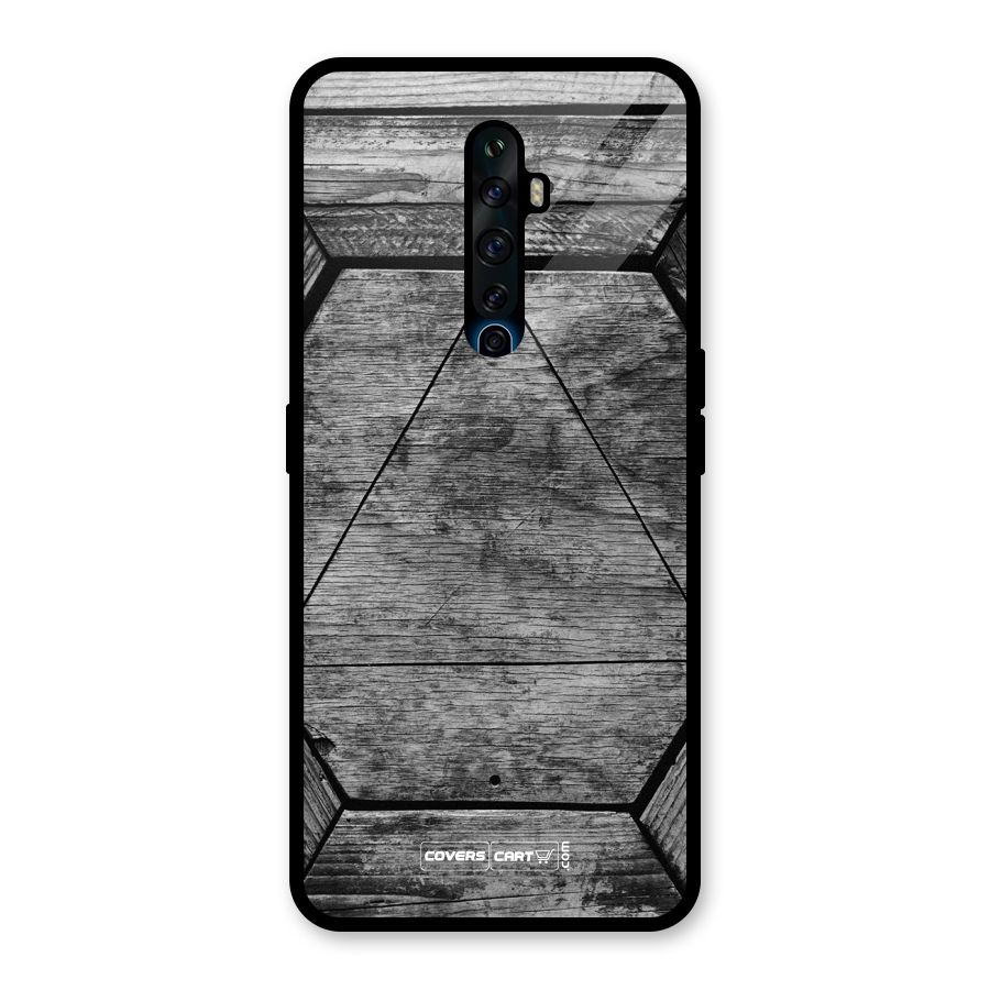 Wooden Hexagon Glass Back Case for Oppo Reno2 F