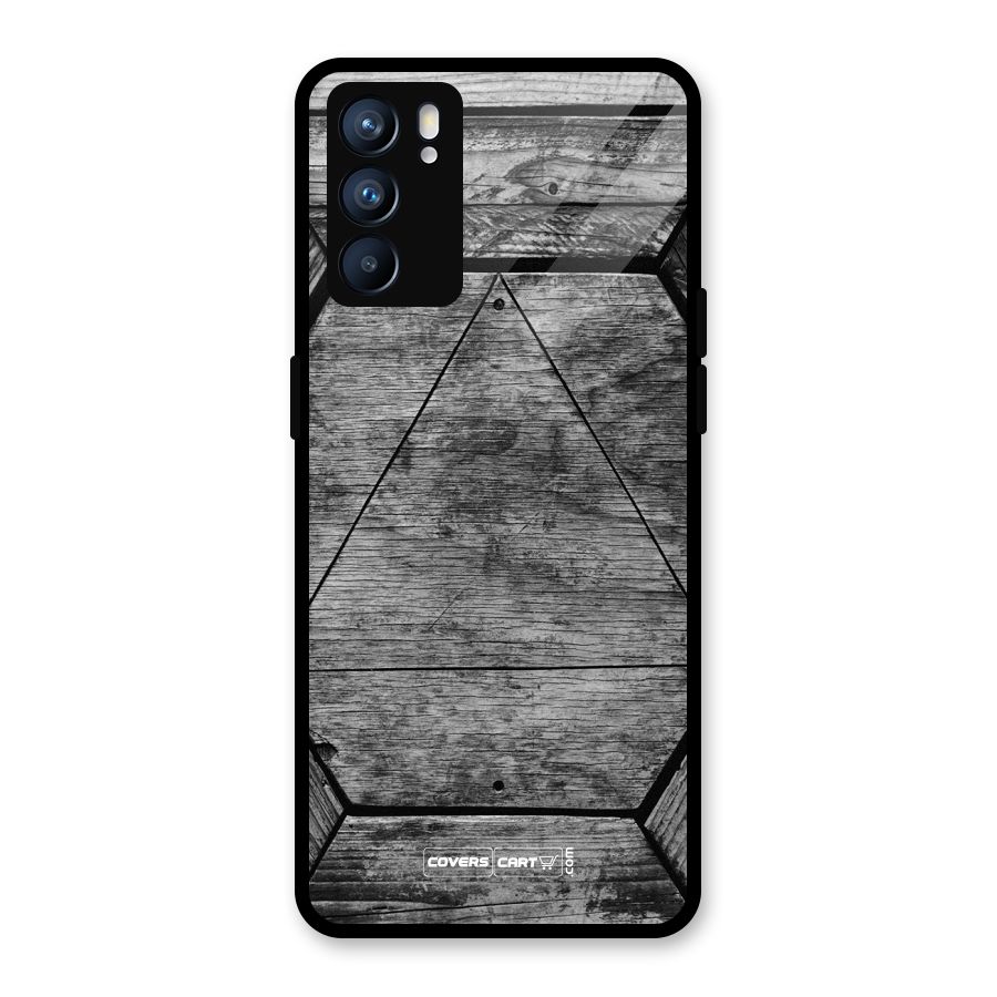Wooden Hexagon Glass Back Case for Oppo Reno6 5G
