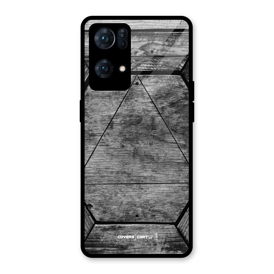 Wooden Hexagon Glass Back Case for Oppo Reno7 Pro 5G