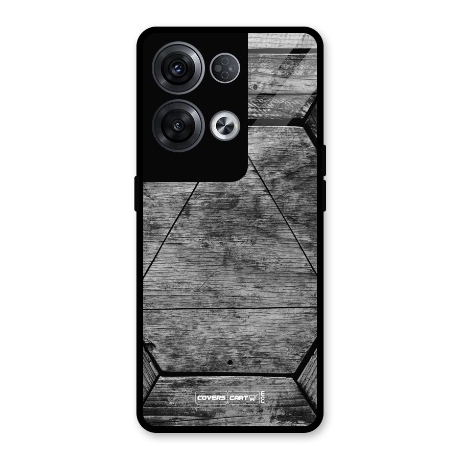 Wooden Hexagon Glass Back Case for Oppo Reno8 Pro 5G