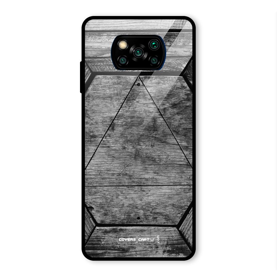 Wooden Hexagon Glass Back Case for Poco X3 Pro