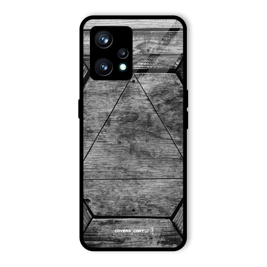 Wooden Hexagon Glass Back Case for Realme 9 Pro Plus 5G