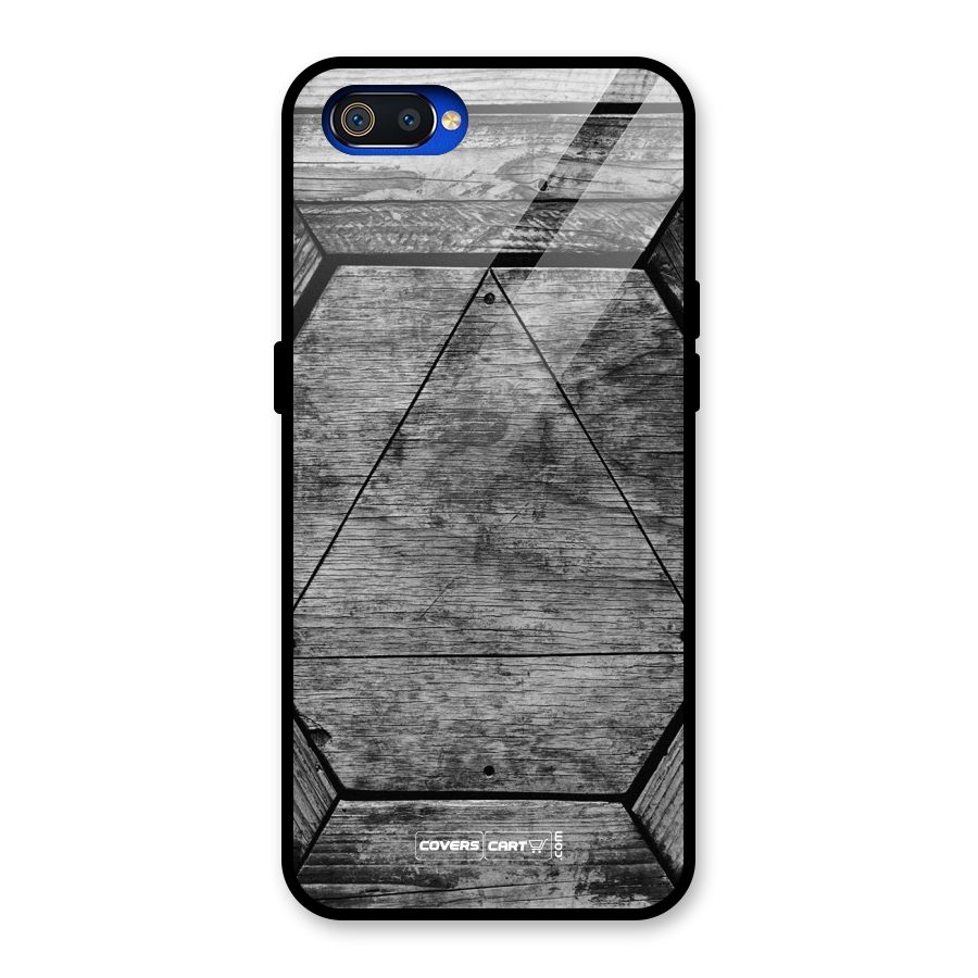 Wooden Hexagon Glass Back Case for Realme C2