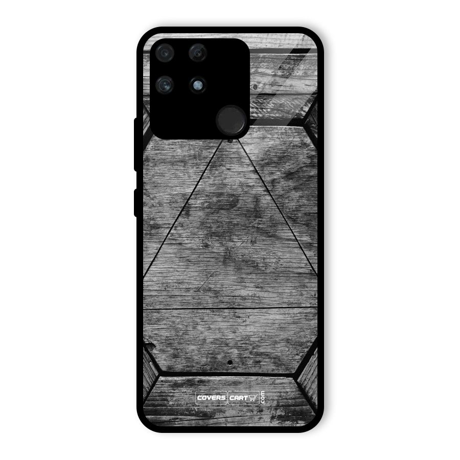 Wooden Hexagon Glass Back Case for Realme Narzo 50A