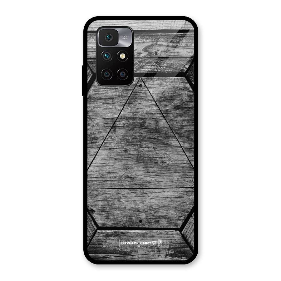 Wooden Hexagon Glass Back Case for Redmi 10 Prime