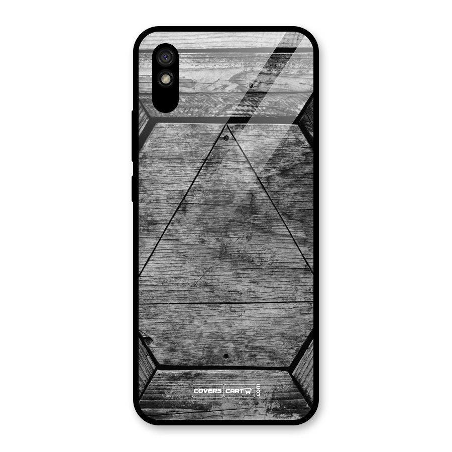 Wooden Hexagon Glass Back Case for Redmi 9A