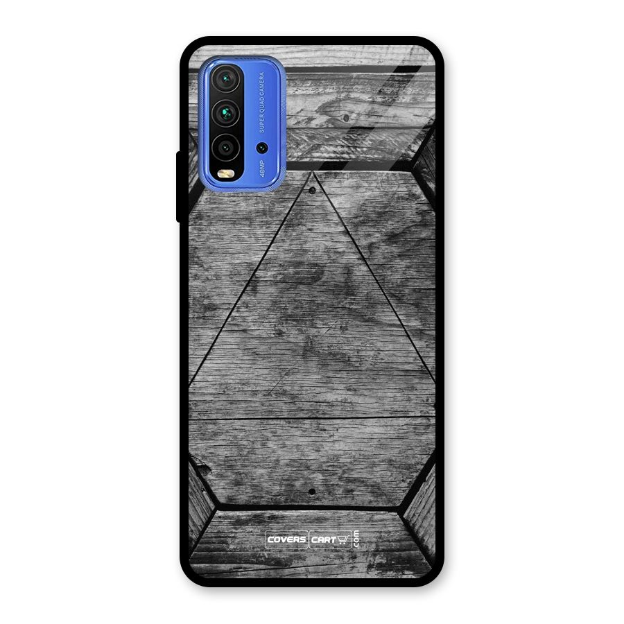 Wooden Hexagon Glass Back Case for Redmi 9 Power