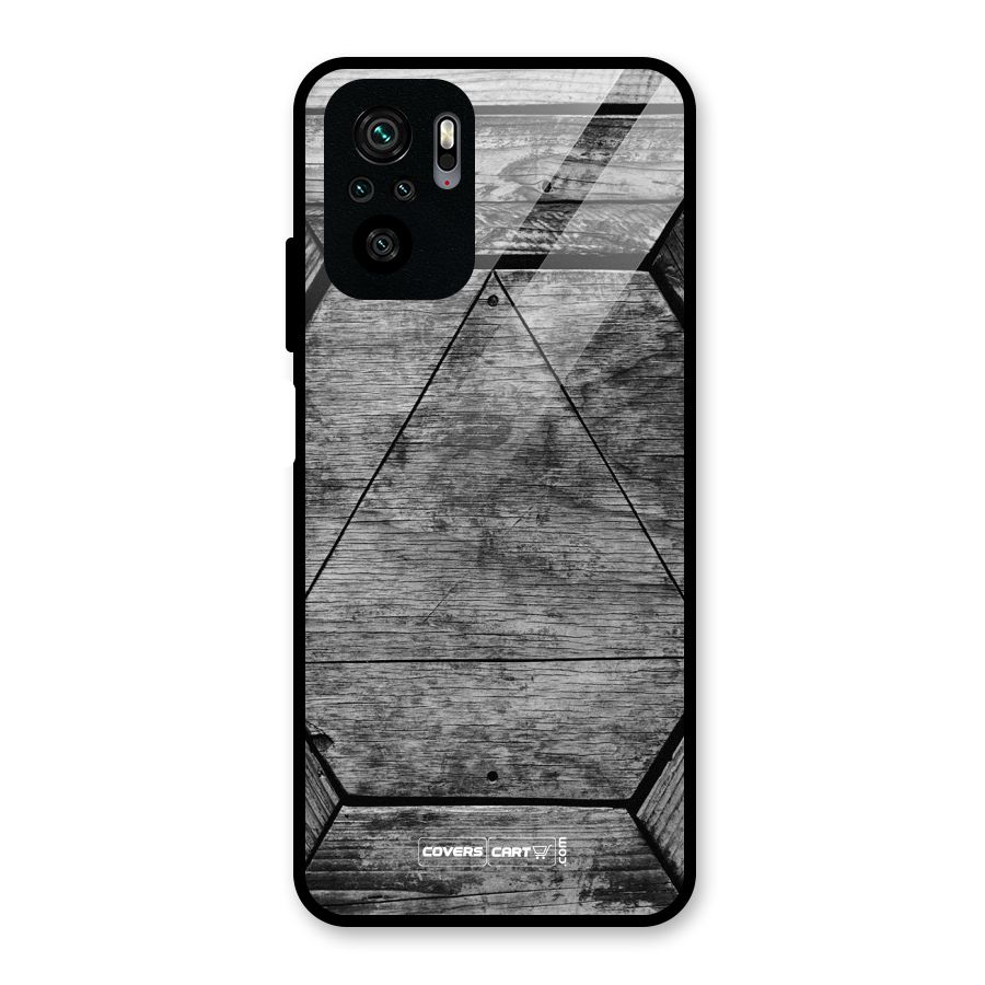 Wooden Hexagon Glass Back Case for Redmi Note 10S