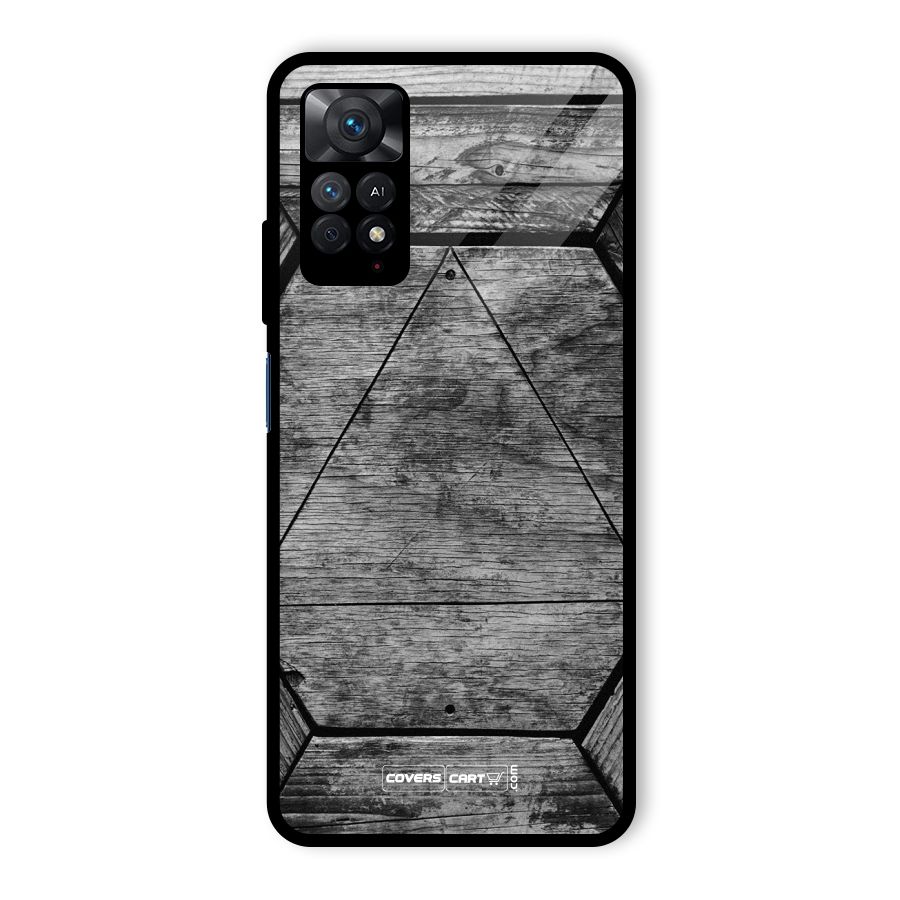 Wooden Hexagon Glass Back Case for Redmi Note 11 Pro